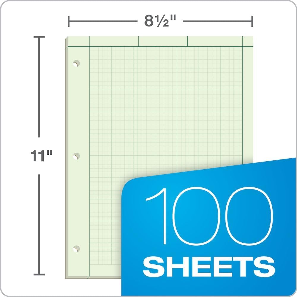 Thumbnail 4 de TOPS 35500 Engineering Computation Pad, 5 x 5 Grid, Green Tint, 100 Sheets