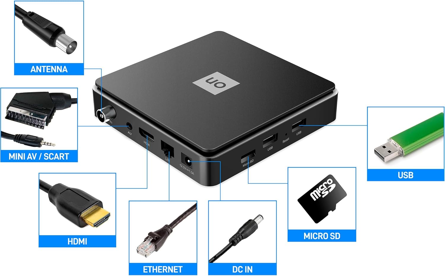 Thumbnail 2 de TELE System ON T2 HD Android TV con decoder DVB-T2 HEVC e HDR10+/HLG, Chromecast integrato (SCART incluso)