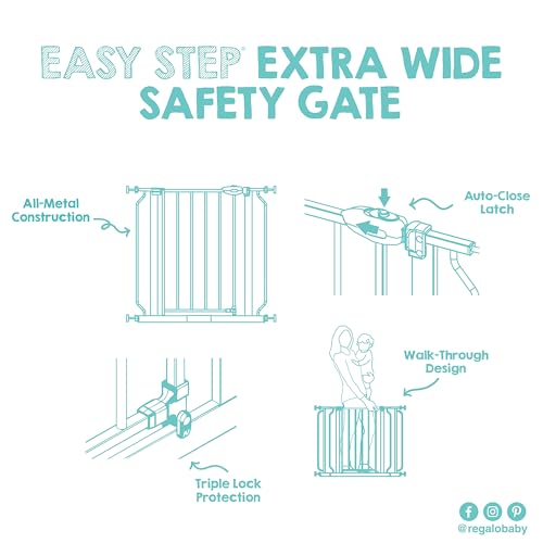 Thumbnail 8 de Regalo Safety Extra Wide Baby Gate for Doorways & Bottom of Stairs (Platinum)