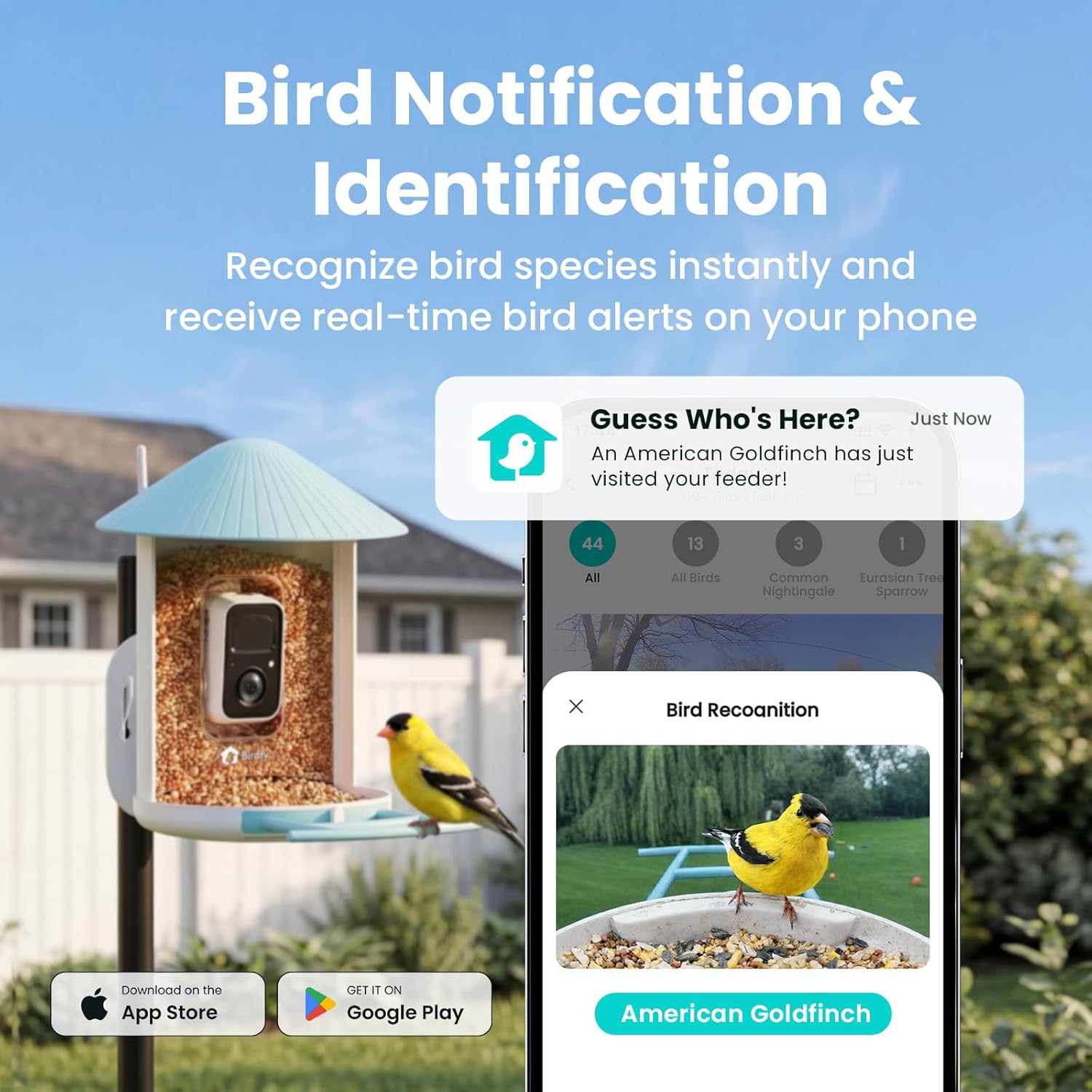 Thumbnail 1 de NETVUE by Birdfy Smart Bird Feeder with 2K HD AI Camera (Solar Powered, Wireless)