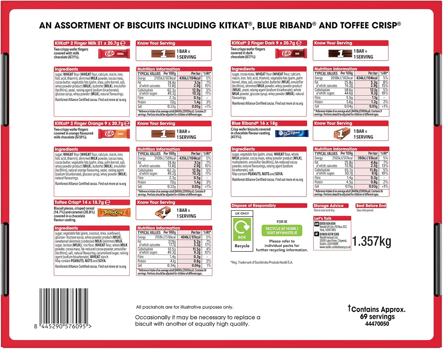 Thumbnail 1 de Nestlé Kitkat and Friends Big Biscuit Box – 69 Chocolate Bar Assortment