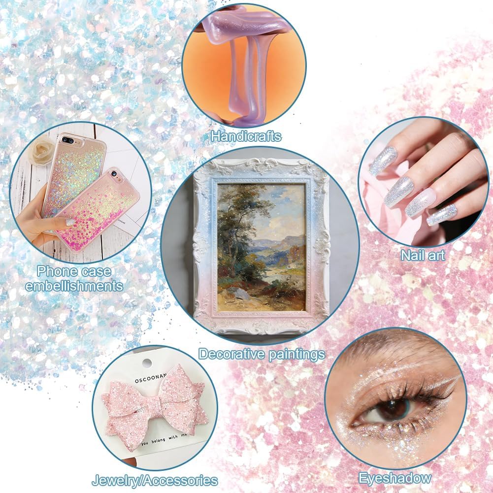 Thumbnail 6 de LOPHE Paillettes scintillantes épaisses en poudre pour corps, visage & cheveux, 50 g (multicolore A)