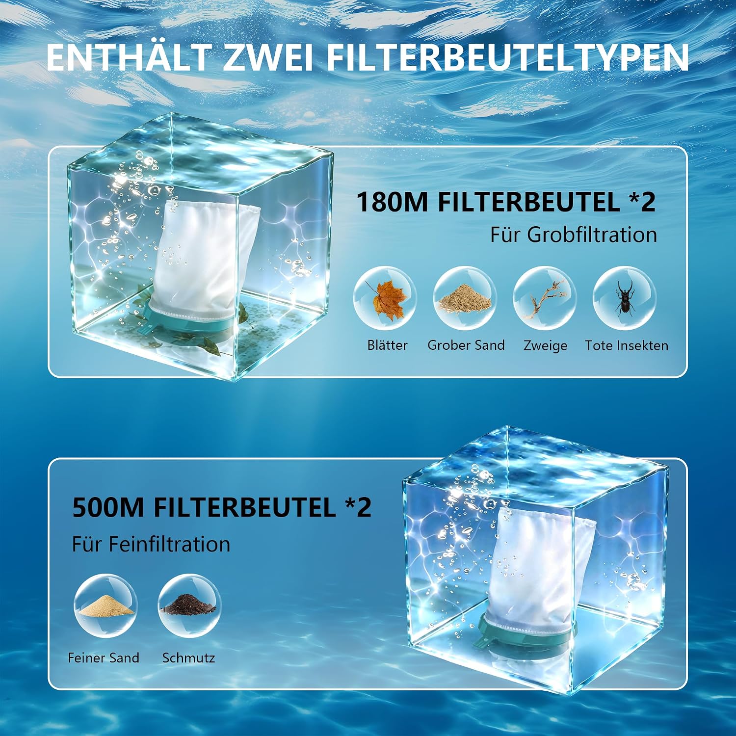 Thumbnail 6 de FOTING Poolsauger Akku – kabelloser Bodensauger mit 4200 L/H, 60 Minuten Laufzeit