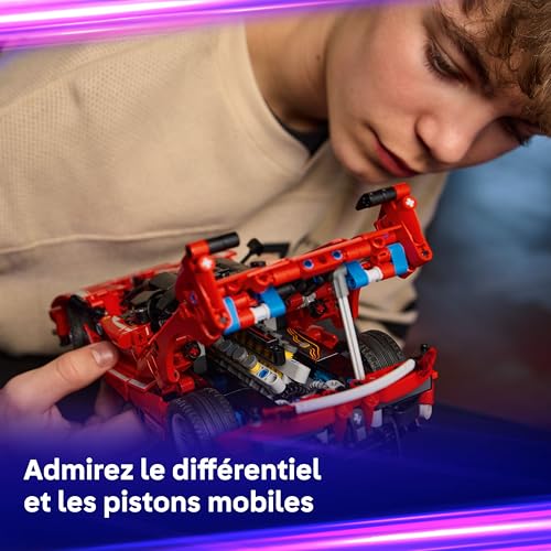 Detalle de LEGO Technic Ferrari FXX K (42212) – Maquette de construction avec moteur V12 et pistons mobiles