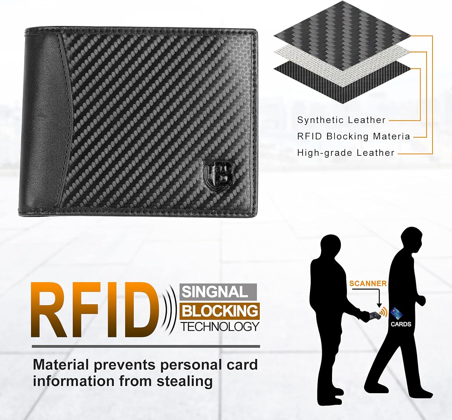 Thumbnail 2 de BIAL RFID Bifold Leather Wallet, 9 cards