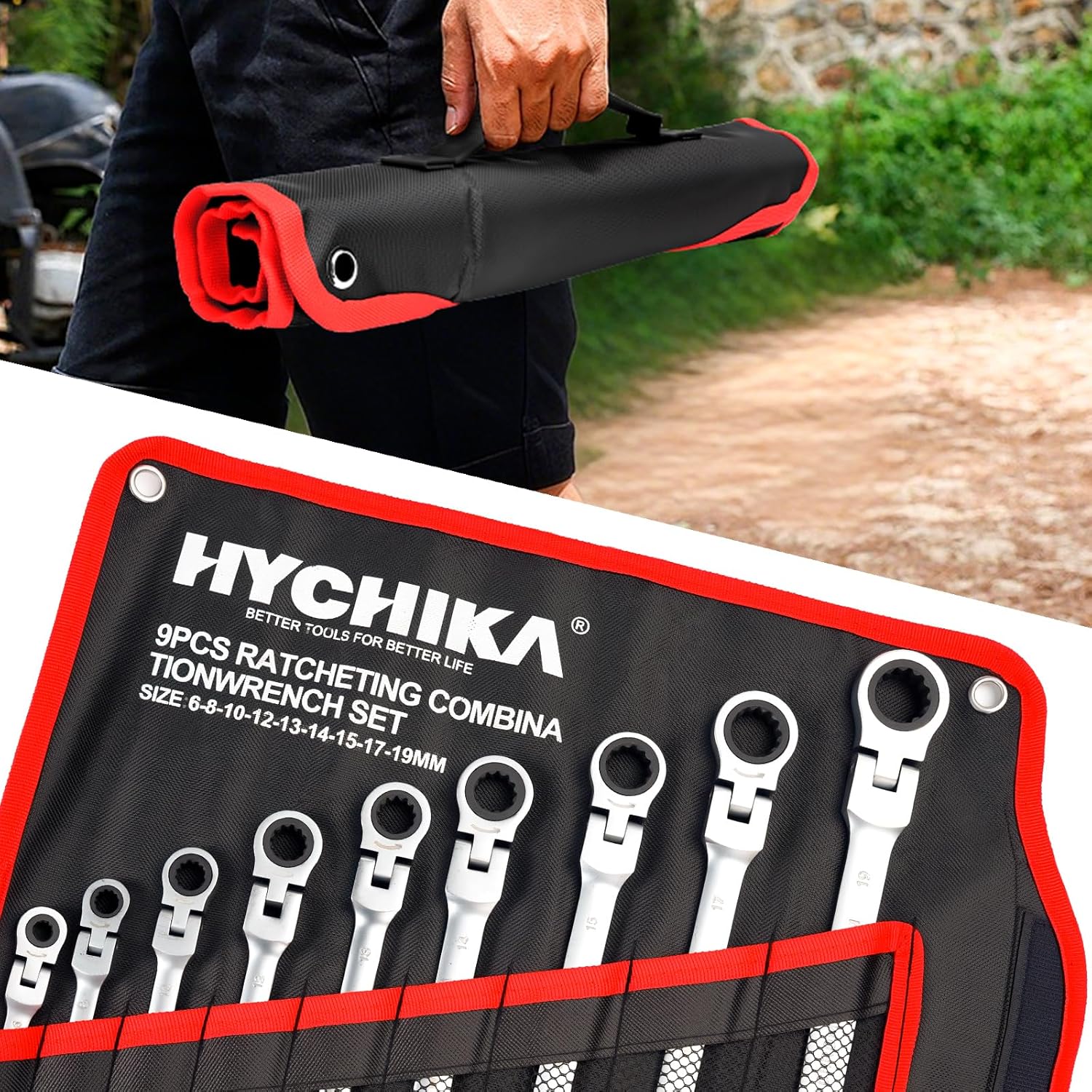 Thumbnail 5 de HYCHIKA Ratchet Spanner Set 9pc 6-19 mm