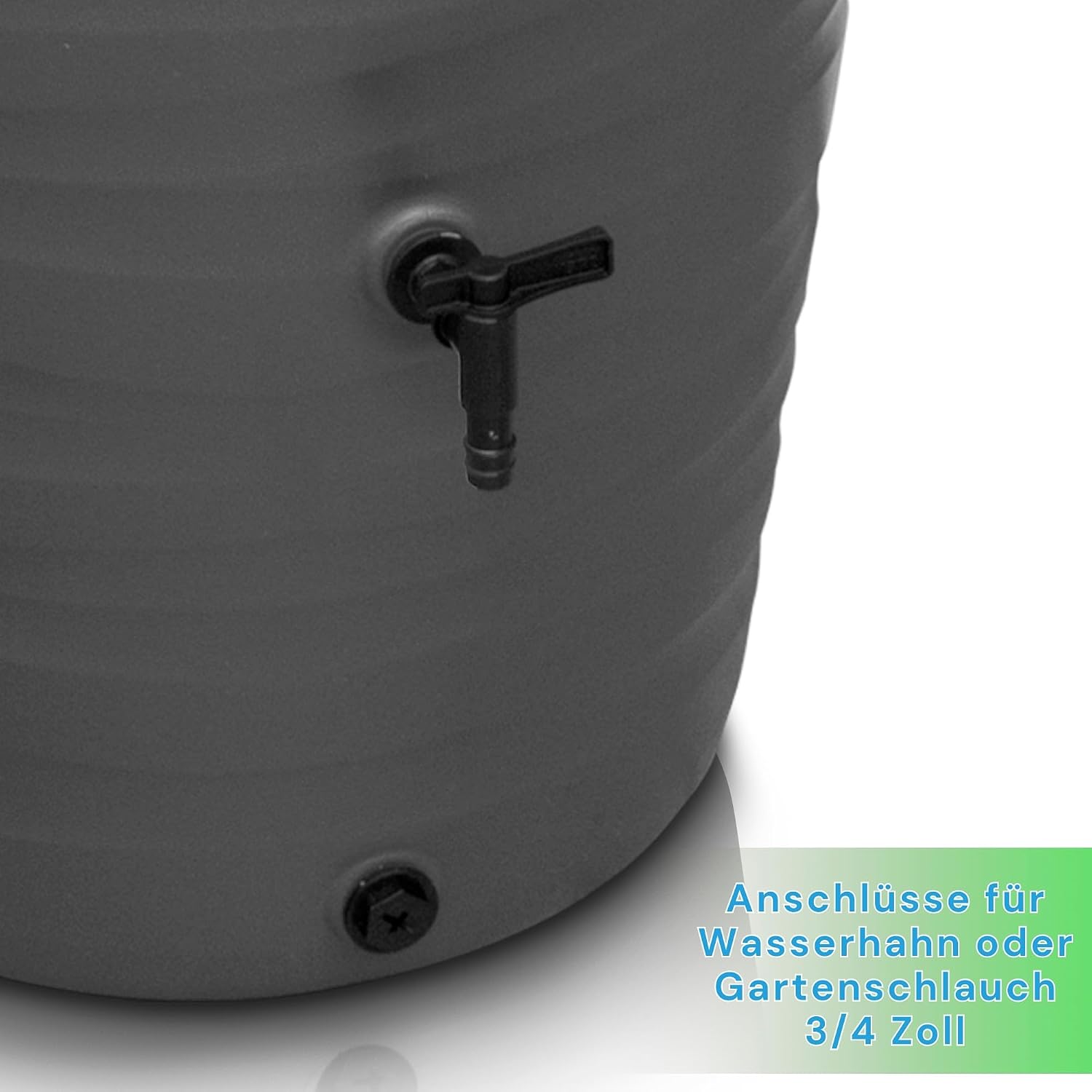 Detalle 2 de YourCasa Regentonne 240 Liter Wave Design – frostfeste Kunststoff-Regenwassertonne mit Hahn