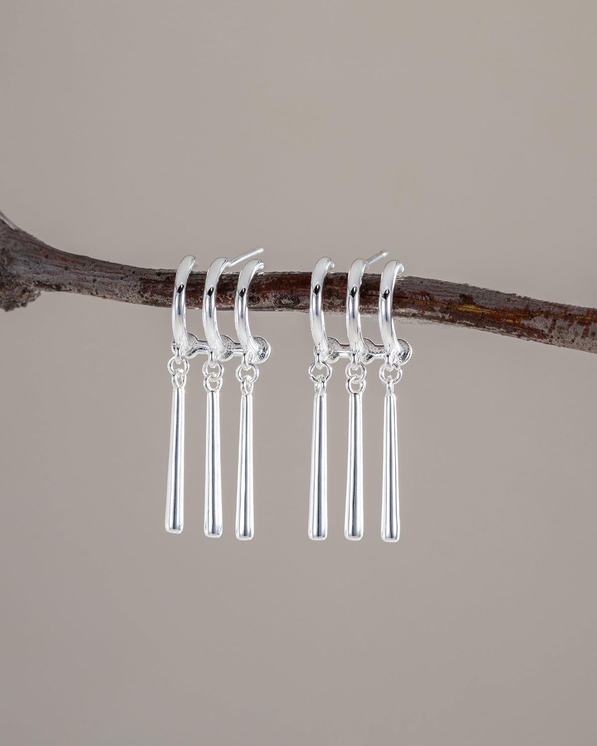 Detalle de HANLI 14K Gold Plated/Silver Triple Dangling Earring Set for Women