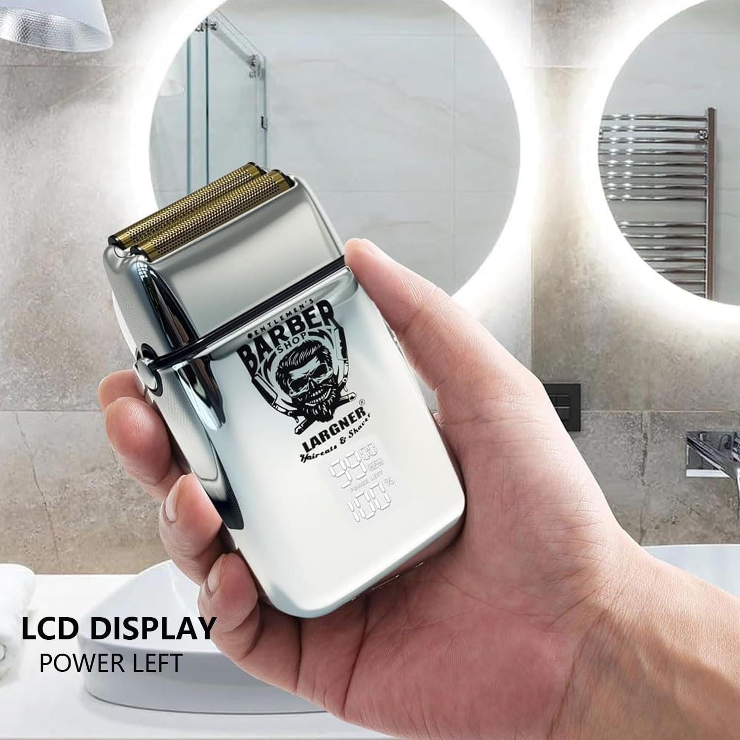 Detalle 2 de Beard Trimmer for Men – Cordless Electric Foil with LCD Display