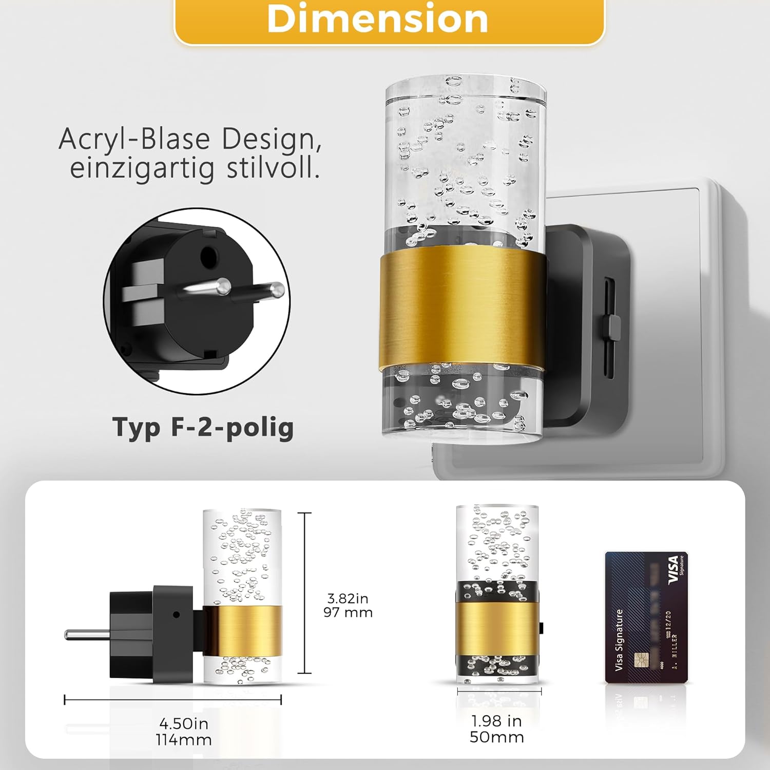 Thumbnail 6 de LOHAS-LED Nachtlicht Steckdose mit Dämmerungssensor – Warmweiß 3000K, 0–100 Lumen, dimmbar