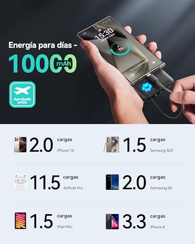 Detalle de INIU 45W Power Bank 10000mAh ⚡ Carga Rápida USB-C