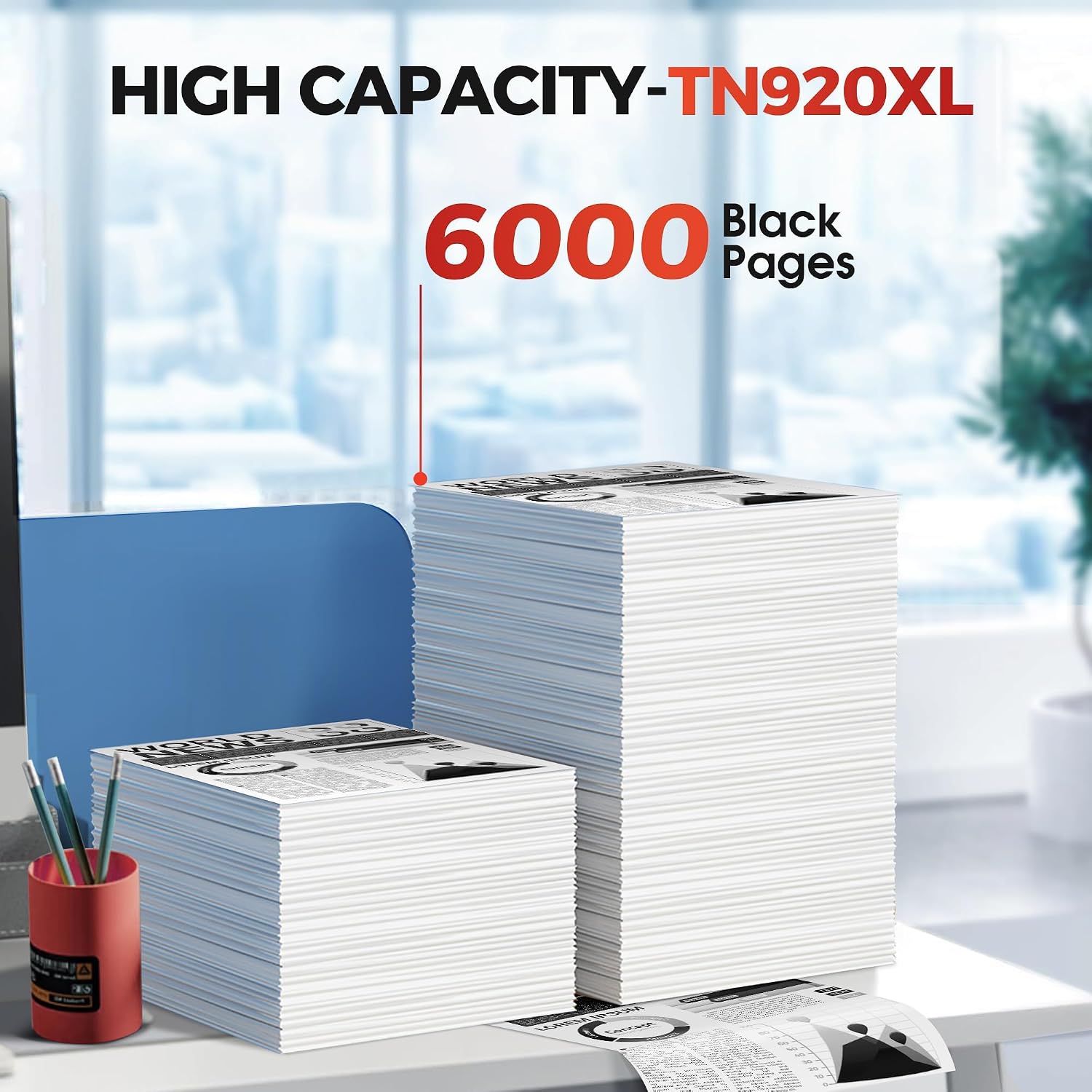 Thumbnail 2 de SUDLTO TN920XL Compatible Black Toner 2-Pack with Chip, 6,000-Page Yield