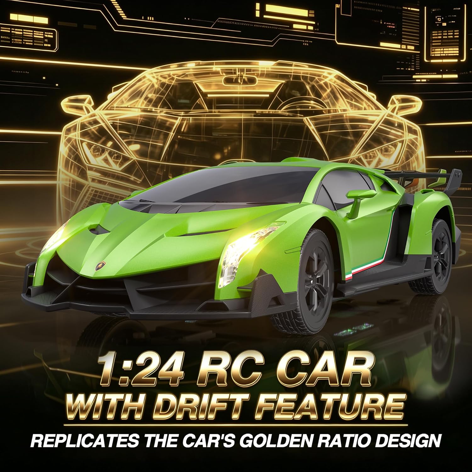 Thumbnail 1 de Lamborghini 1:24 RC Drift Car (4WD) – 25 km/h, 2 Batteries & 2 Tire Sets