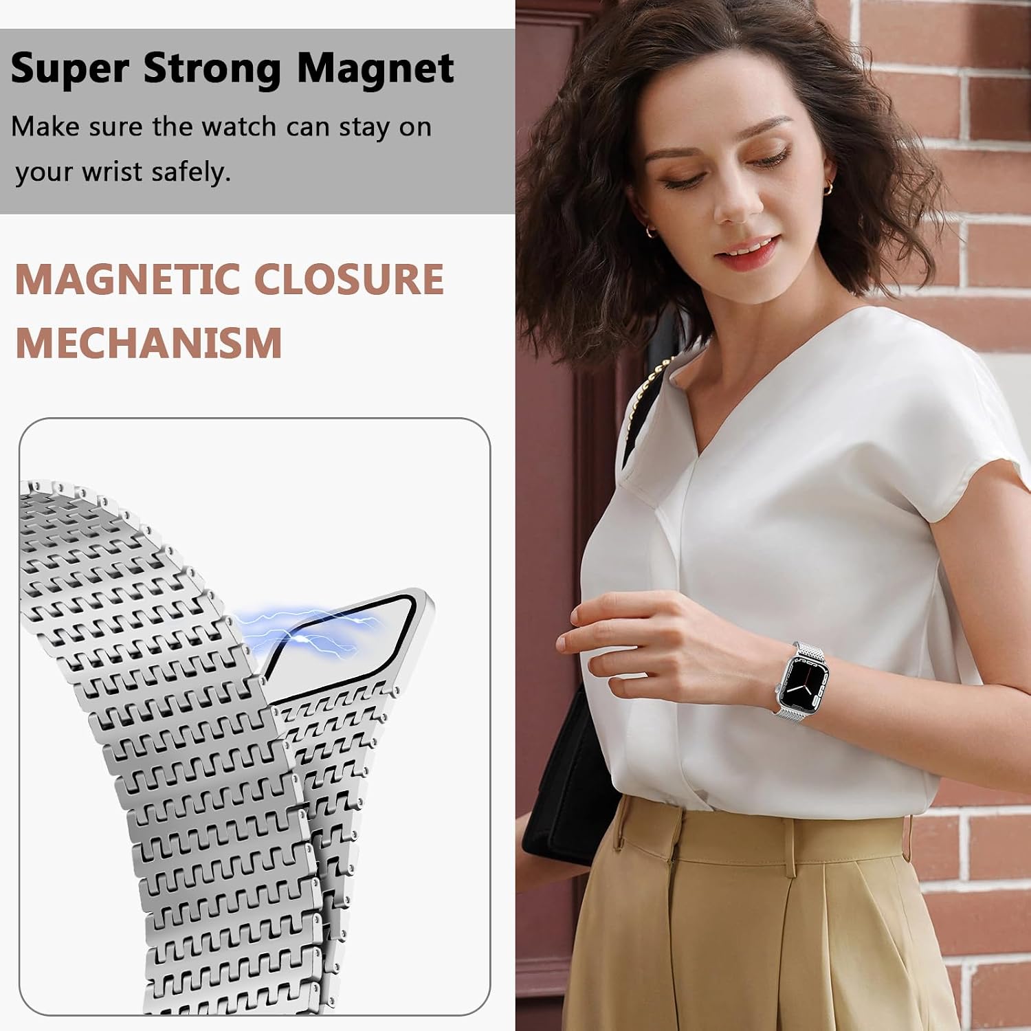 Thumbnail 5 de Anlinser Magnetic Stainless Steel Apple Watch Strap 42mm