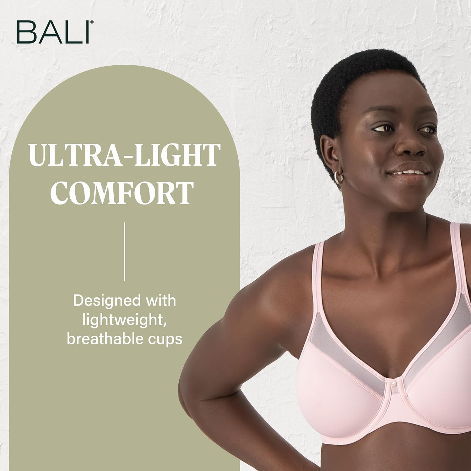 Detalle de Bali One Smooth U Women’s Seamless Underwire Bra with Convertible Straps (Ultra Light)
