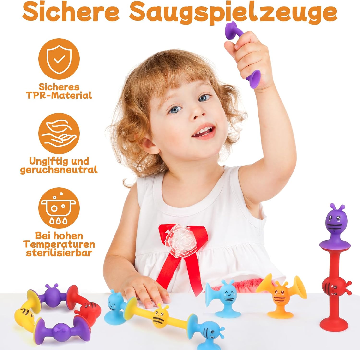 Thumbnail 3 de ECHOCUBE 42 Stück Saugnapf Spielzeug – sensorisches Badewannenspielzeug ab 3 Jahren