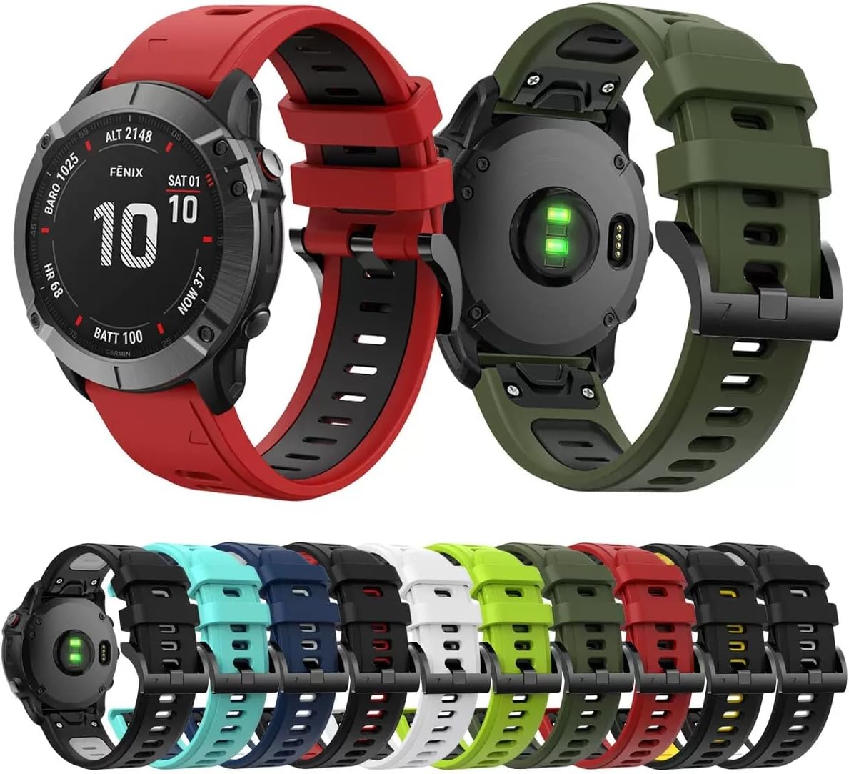 Thumbnail 6 de FiiMoo 22mm Silicone Strap for Garmin Descent G2/Descent G1, Fenix 8 47mm, Tactix 8 47mm and More