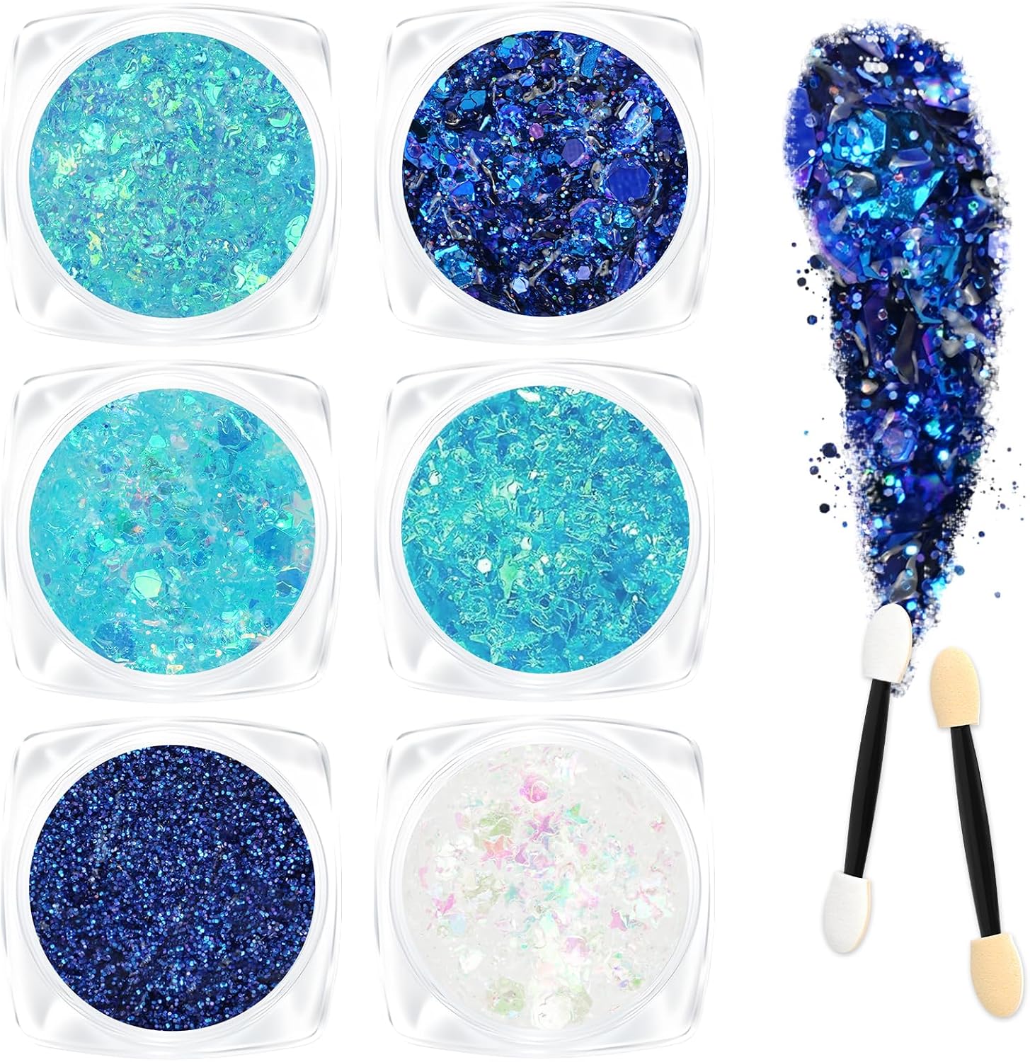 AOOWU Festival gel glitterato per viso e corpo con 6 colori