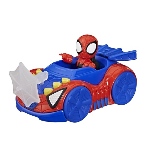 Detalle de Hasbro Marvel Spidey e i suoi fantastici amici: macchina giocattolo Spidey e Web-Crawler con action figure da 7,6 cm