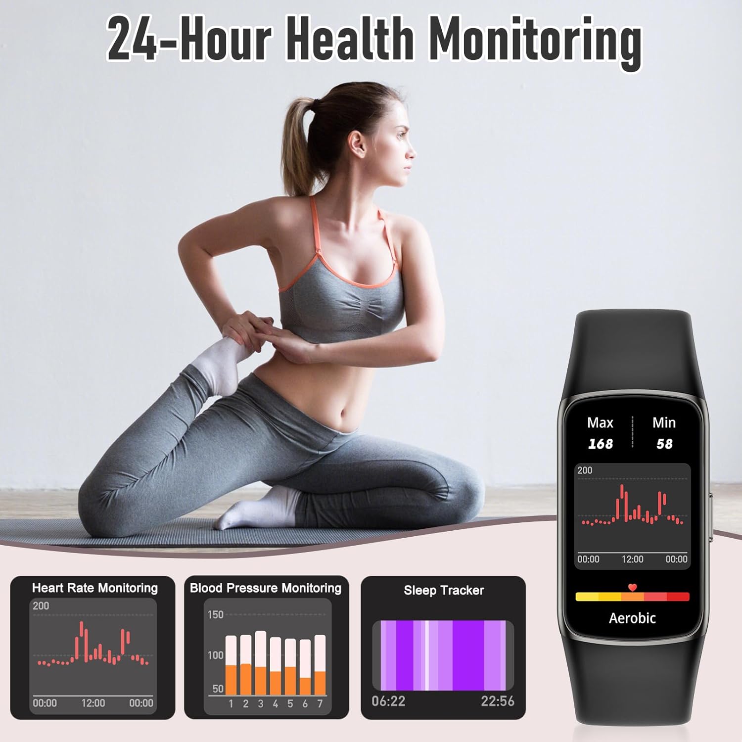 Thumbnail 4 de Zeacool Fitness Tracker with 24/7 Heart Rate, SpO2 & Sleep Monitor — 123 Sports Modes, IP68 Waterproof