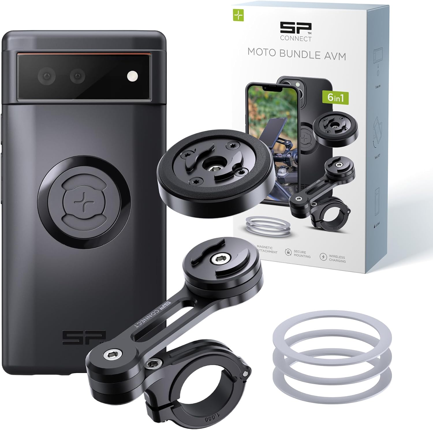 Detalle de SP CONNECT Moto Bundle II con modulo anti-vibrazione per Google Pixel 6 – stabilità e protezione in sella