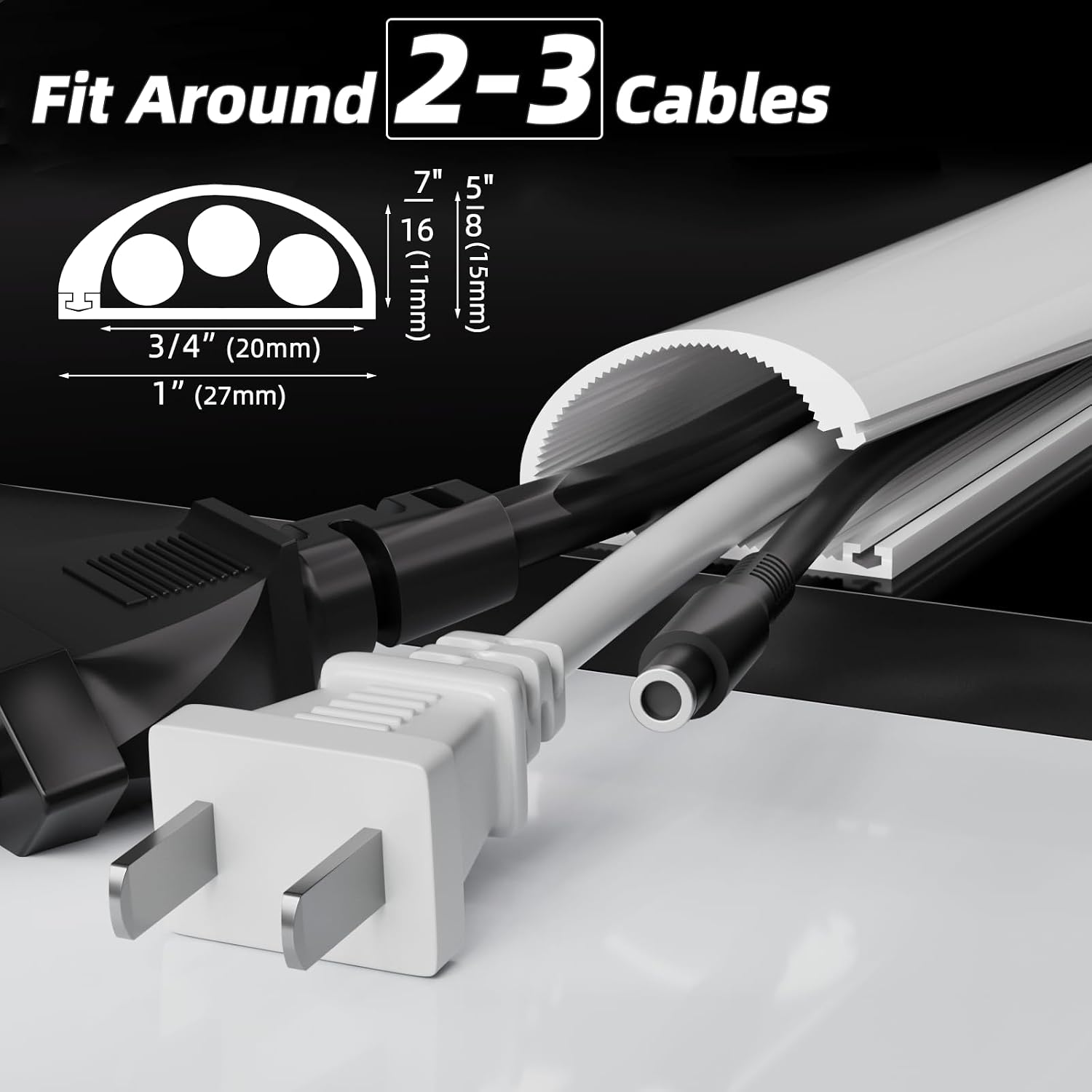 Detalle 2 de Conwang 2m self-adhesive cable trunking for walls