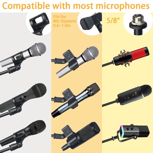Detalle de Lemxadd Tripod Mic Stand Floor Boom Arm – versatile, height-adjustable for Blue Yeti, Samson Q2U and more