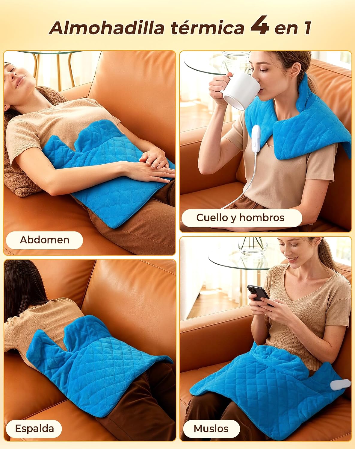 Thumbnail 5 de UTK Coussin Chauffant Cervicales : chaleur jusqu’à 70°C pour cou et épaules (6 niveaux, minuteur)
