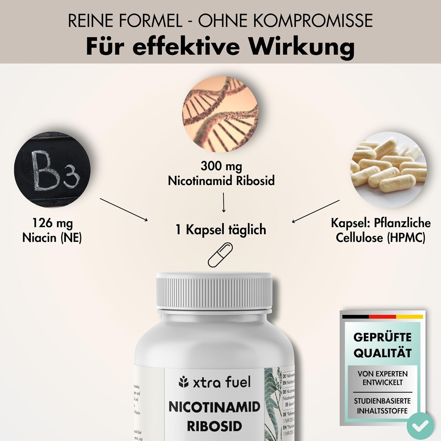 Thumbnail 3 de Nicotinamid Ribosid NAD+ Vorstufe 300 mg Kapseln