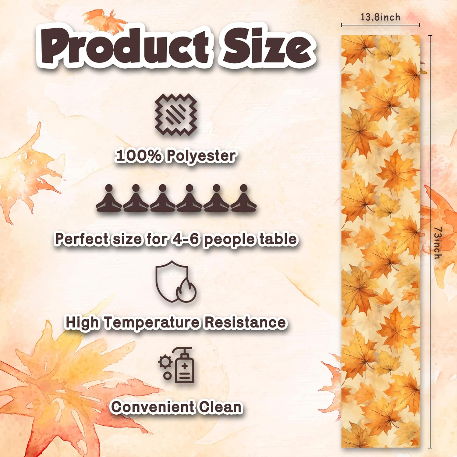 Thumbnail 1 de Fall Table Runner, 73 × 13.8 Inches