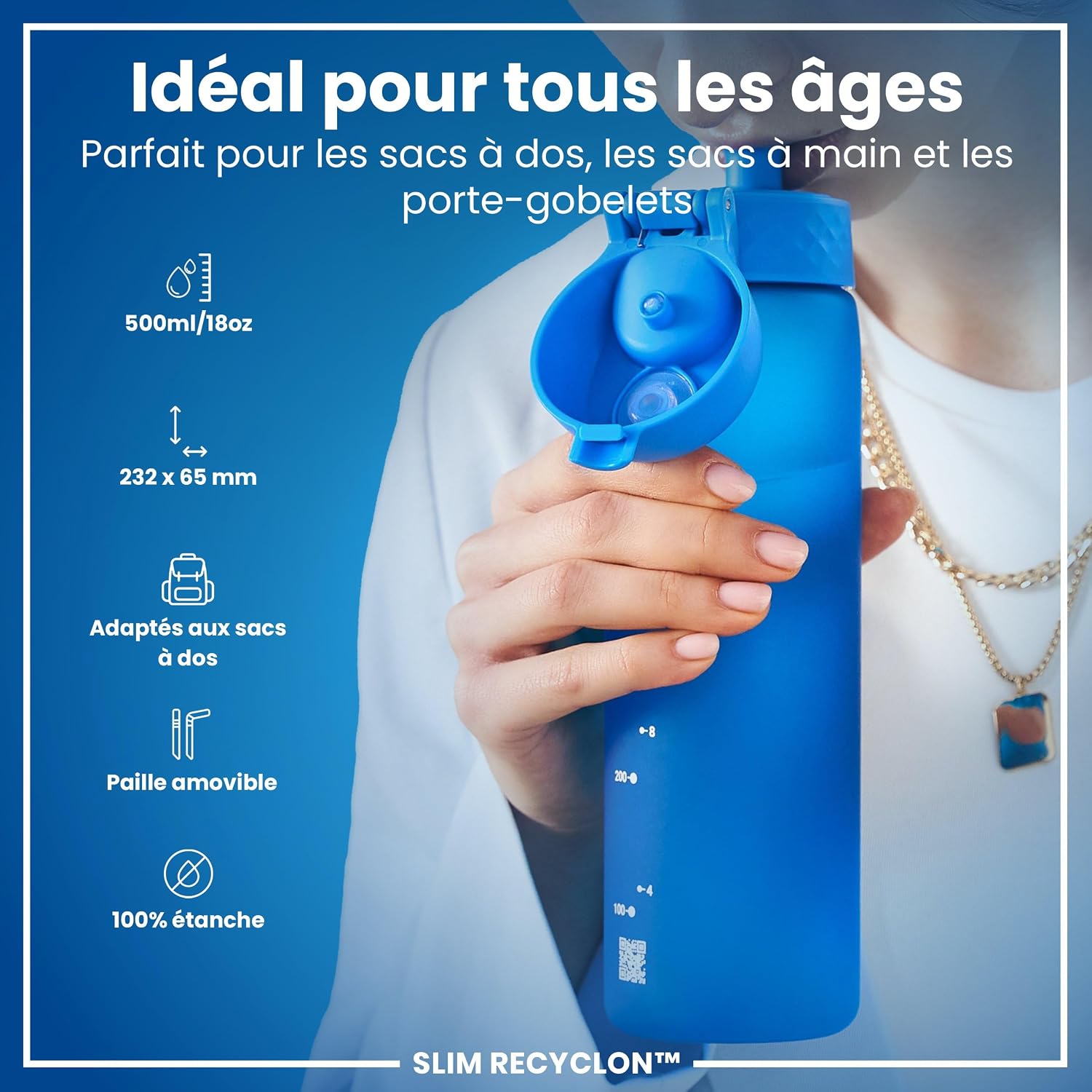 Detalle 2 de Ion8 Gourde Paille 500 ml 🥤