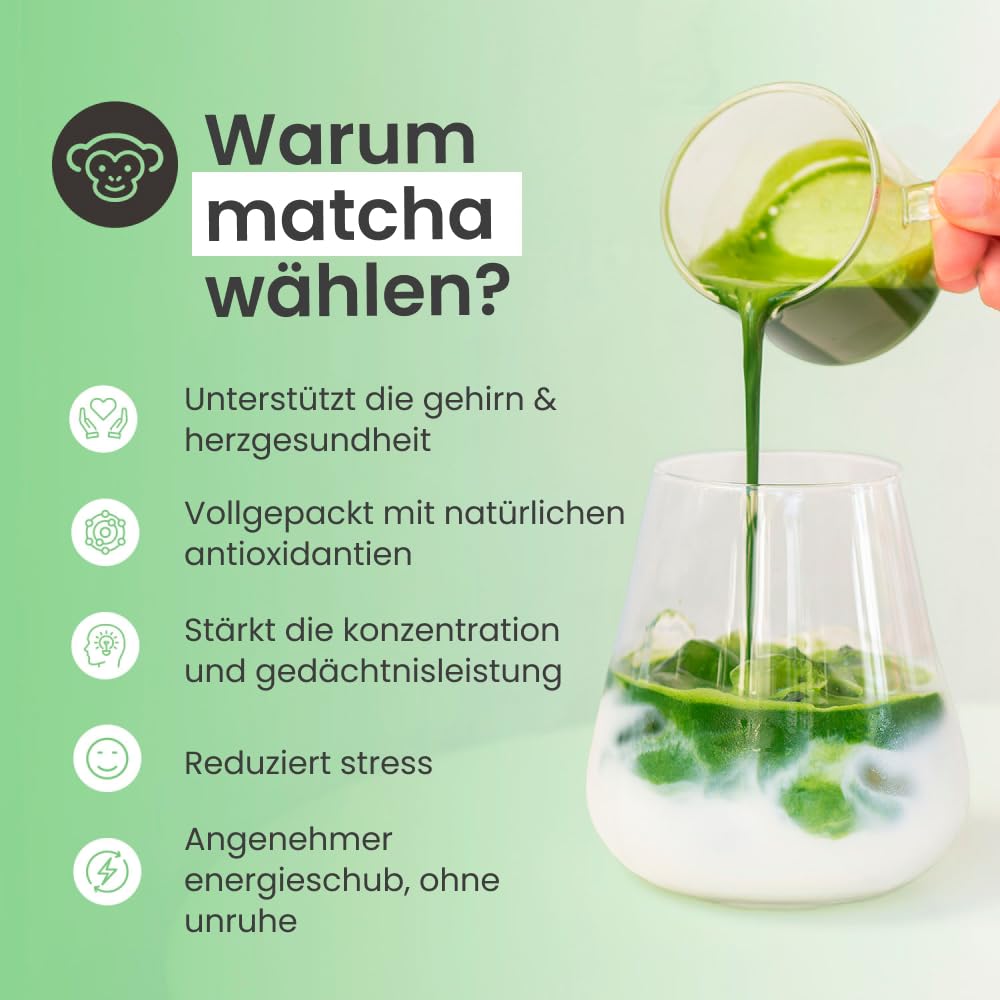 Detalle de PureChimp Ceremonial Matcha (100 g) – 100% reines Matcha-Pulver für Latte, Aufgüsse & Rezepte