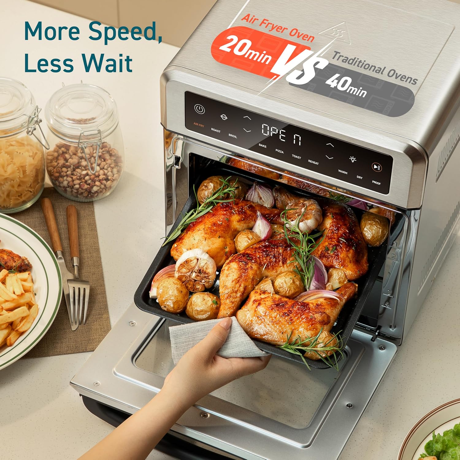 Detalle 1 de Cosori CAF-R121-SCA Air Fryer Oven, 13 Qt, 11-in-1 with Viewing Window