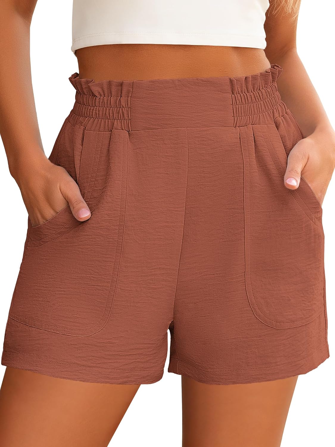 Thumbnail 6 de ANRABESS Women’s Summer Shorts — High-W waist, Wide-Leg, Elastic Comfort for Beach & Vacation