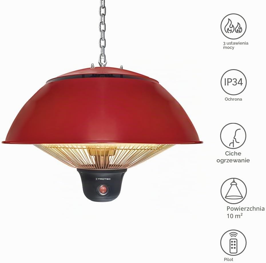 Detalle 2 de TROTEC IR 1510 SC – promiennik podczerwieni 500/1000/1500 W z pilotem