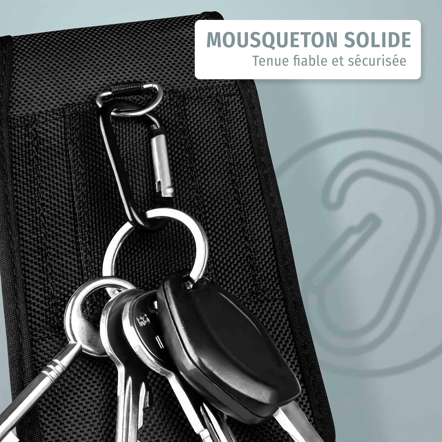 Detalle de moex Étui de ceinture pour CAT S75 – protection 360° avec passant et mousqueton, noir