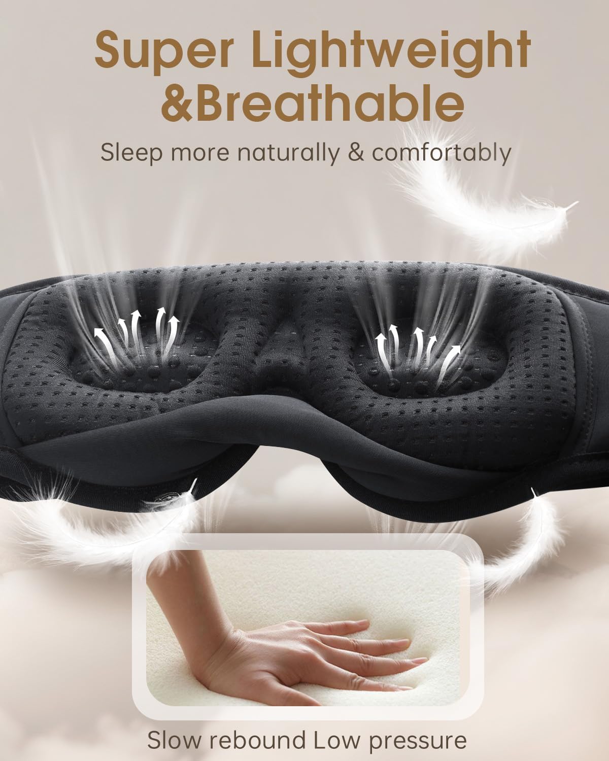 Thumbnail 1 de MUSICOZY 3D Bluetooth Sleep Mask Headphones (100% blockout sleep mask) with Bluetooth 5.4 and up to 16H play