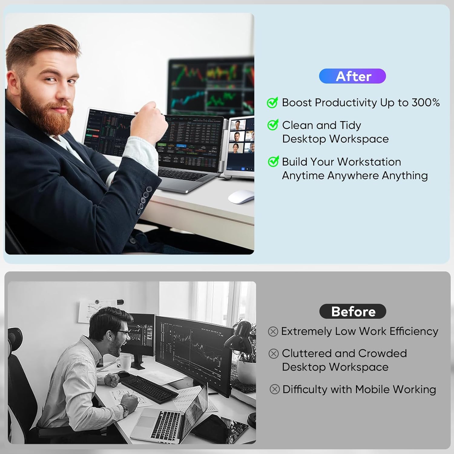 Thumbnail 3 de Laptop Screen Extender Triple Monitor (FHD 1200P 16:10 IPS) for 12–16.2 inch Laptops