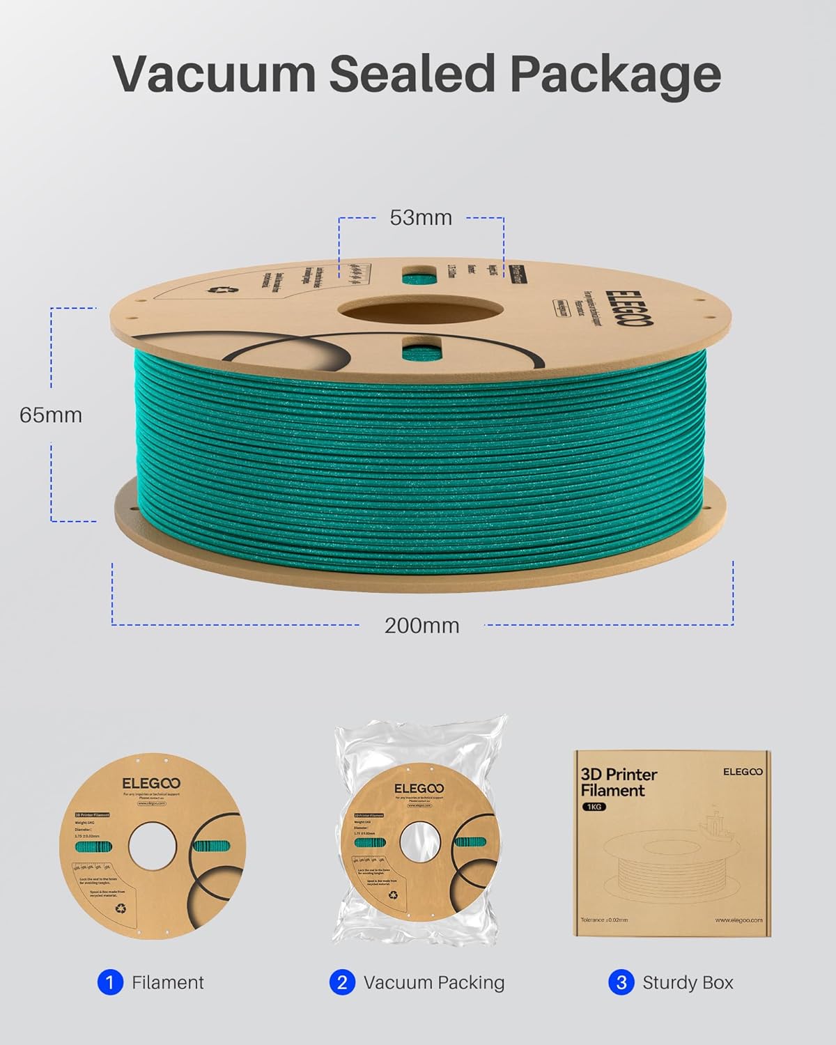 Thumbnail 4 de ELEGOO PLA Filament Sparkle Red 1KG (2.2lbs) - Glittery 1.75mm for Most FDM Printers