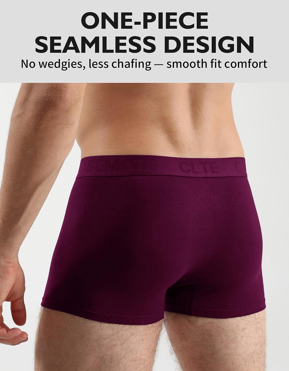 Detalle de CLOSEMATE Mens Trunk Underwear, 3-Pack Bamboo Viscose Blend, 3-Inch Leg