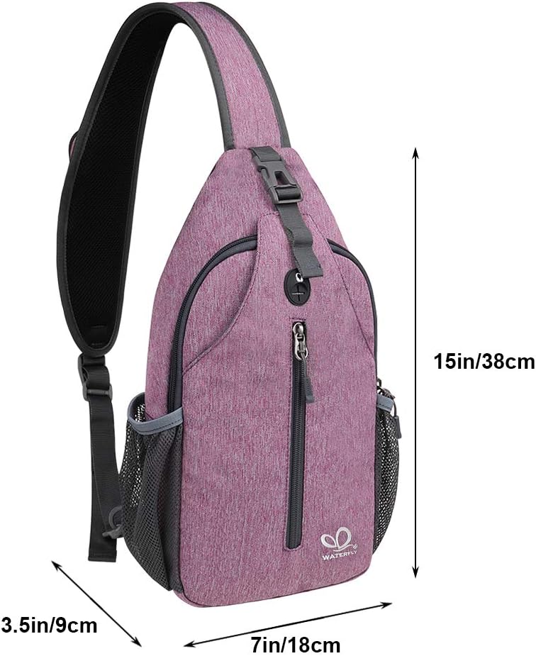 Detalle 2 de WATERFLY Crossbody Sling Backpack: Compact, Flexible Daypack for Travel and Outdoors (Purple)