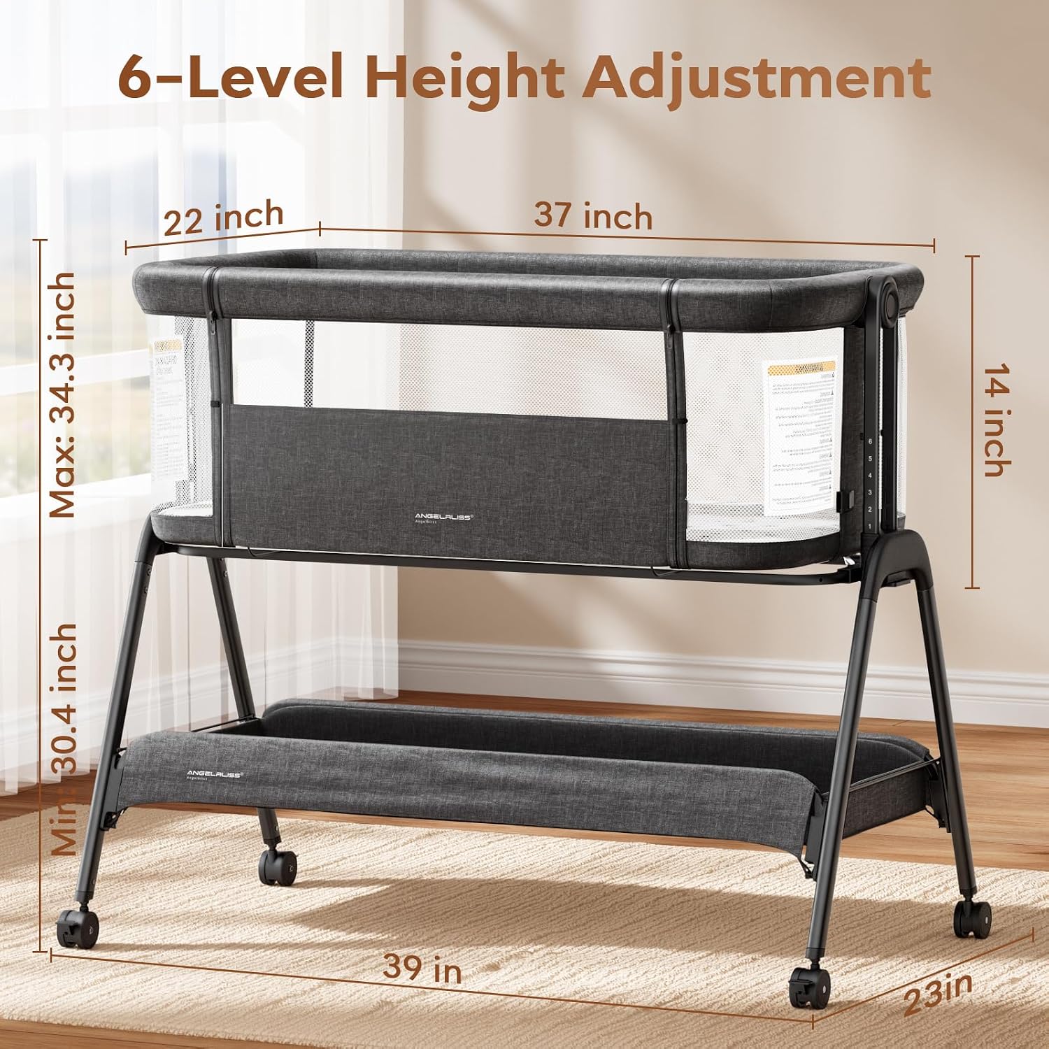 Detalle 1 de ANGELBLISS Baby Bassinet 20 lb Capacity