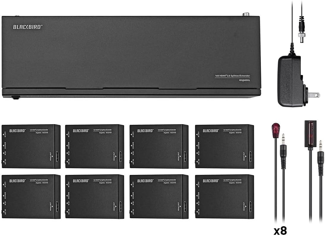 Thumbnail 5 de Monoprice Blackbird Series 4K HDMI 2.0 1x8 Splitter Extender Kit (up to 60 m, HDR, HDCP 2.2, PoC)