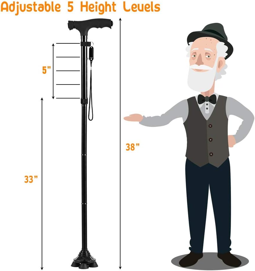 Thumbnail 4 de Folding Cane with LED Light, Adjustable Walking Stick 🚶