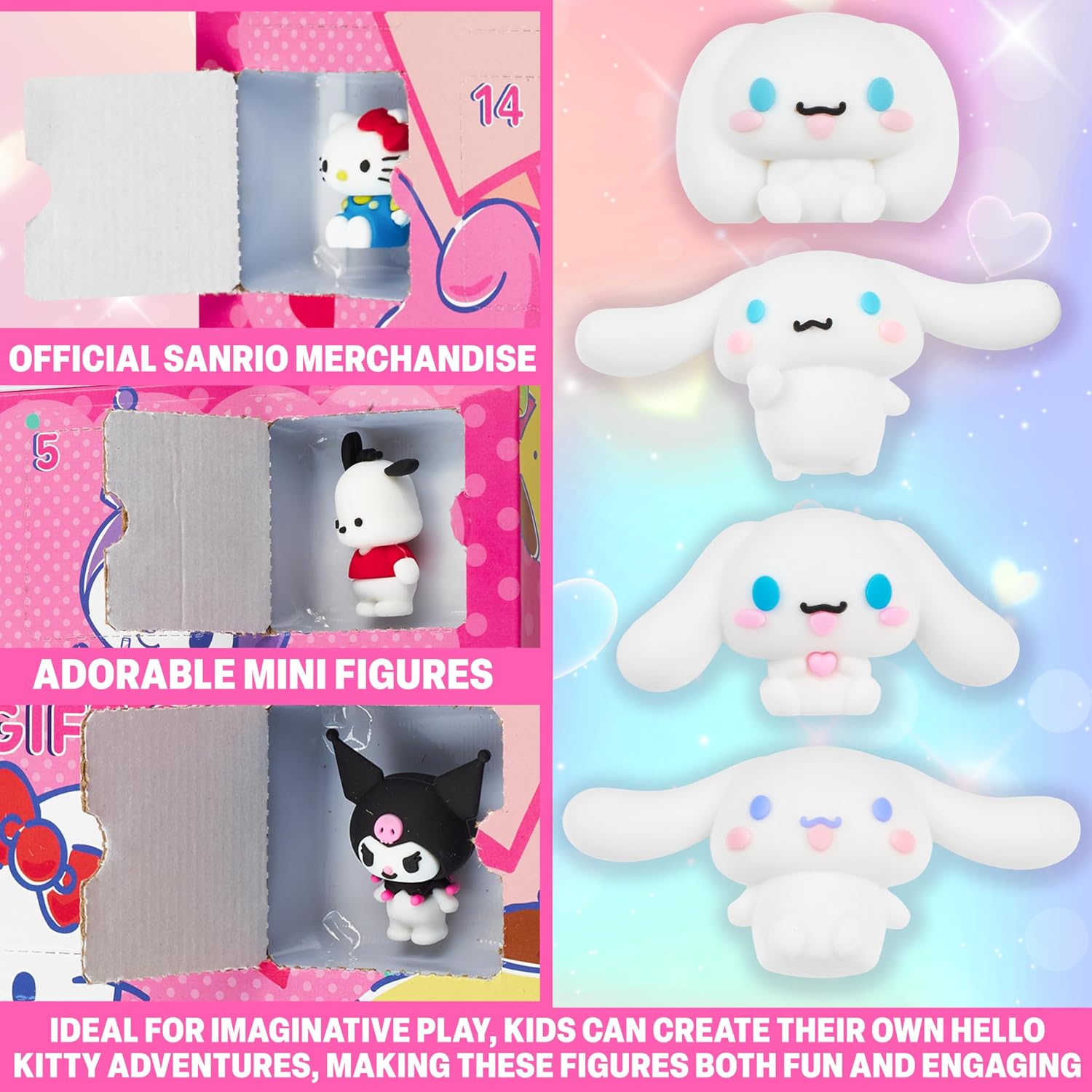 Detalle de Hello Kitty 3537 サンリオ アドベントカレンダー 3Dフィギュア ピンク 24体