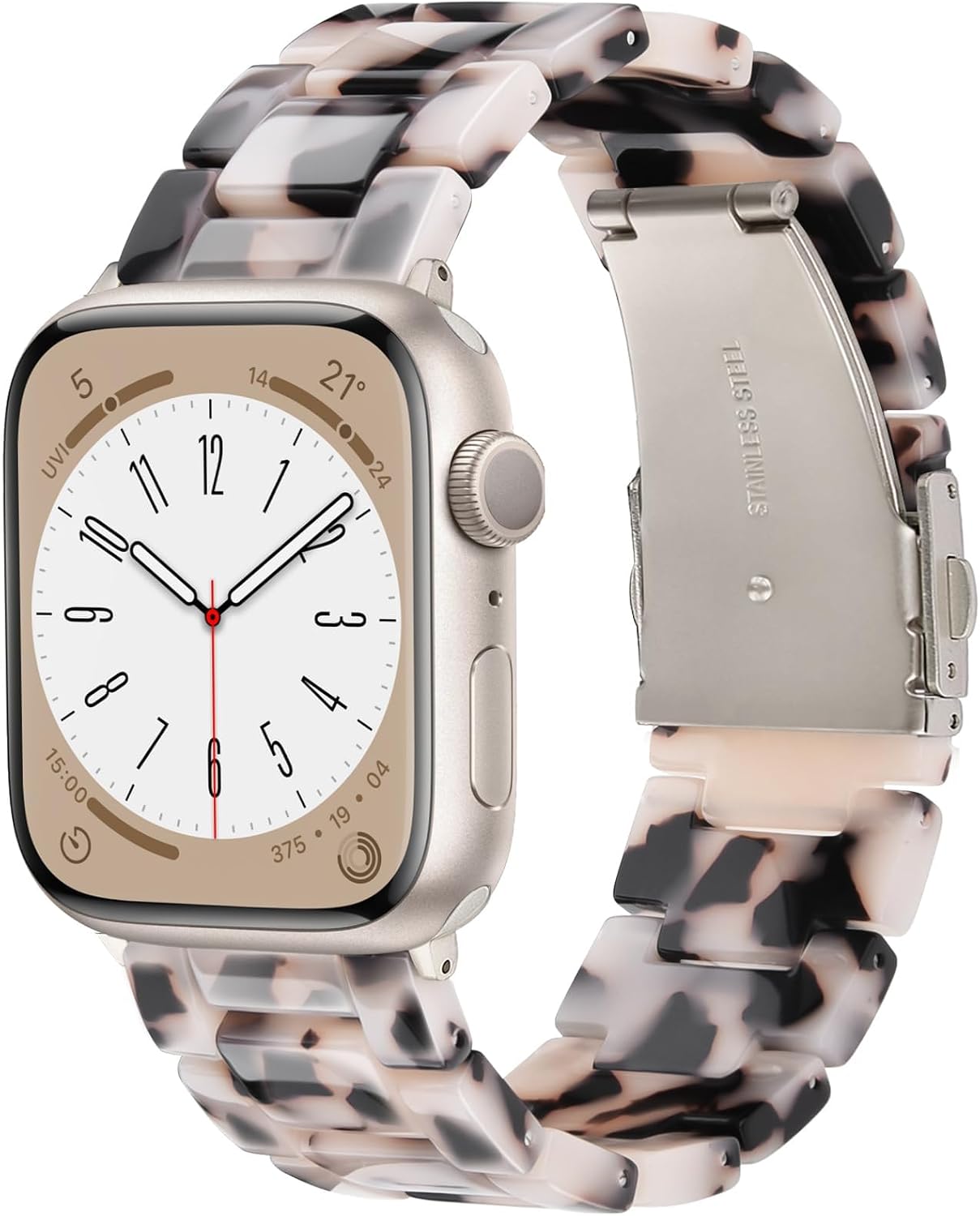 Detalle de V.R.HOPE Modern Resin Strap for Apple Watch 38–42mm (Tortoise Shell)
