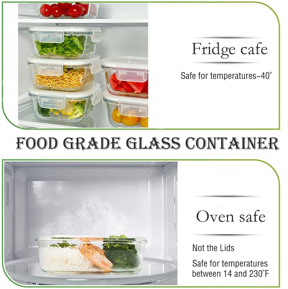 Thumbnail 4 de H.JSS WDJS 16oz Glass Meal Prep Containers 500ml 🍱
