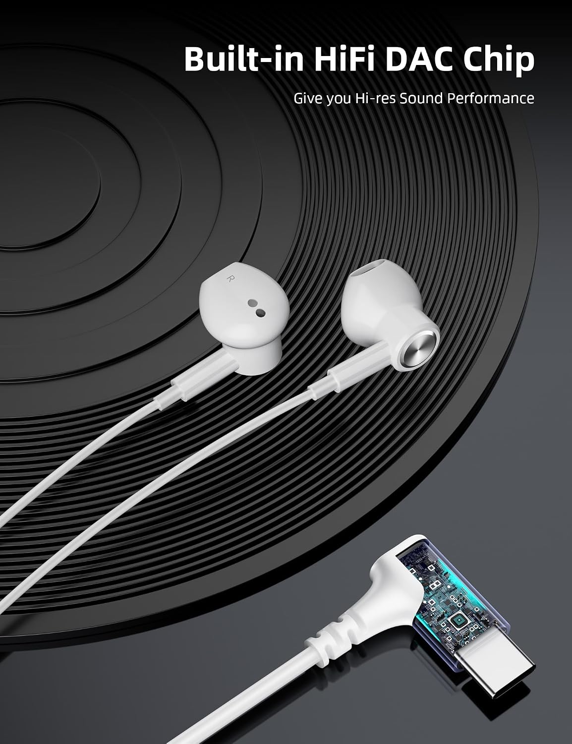 Thumbnail 2 de USB C Headphones Right Angle Magnetic HiFi
