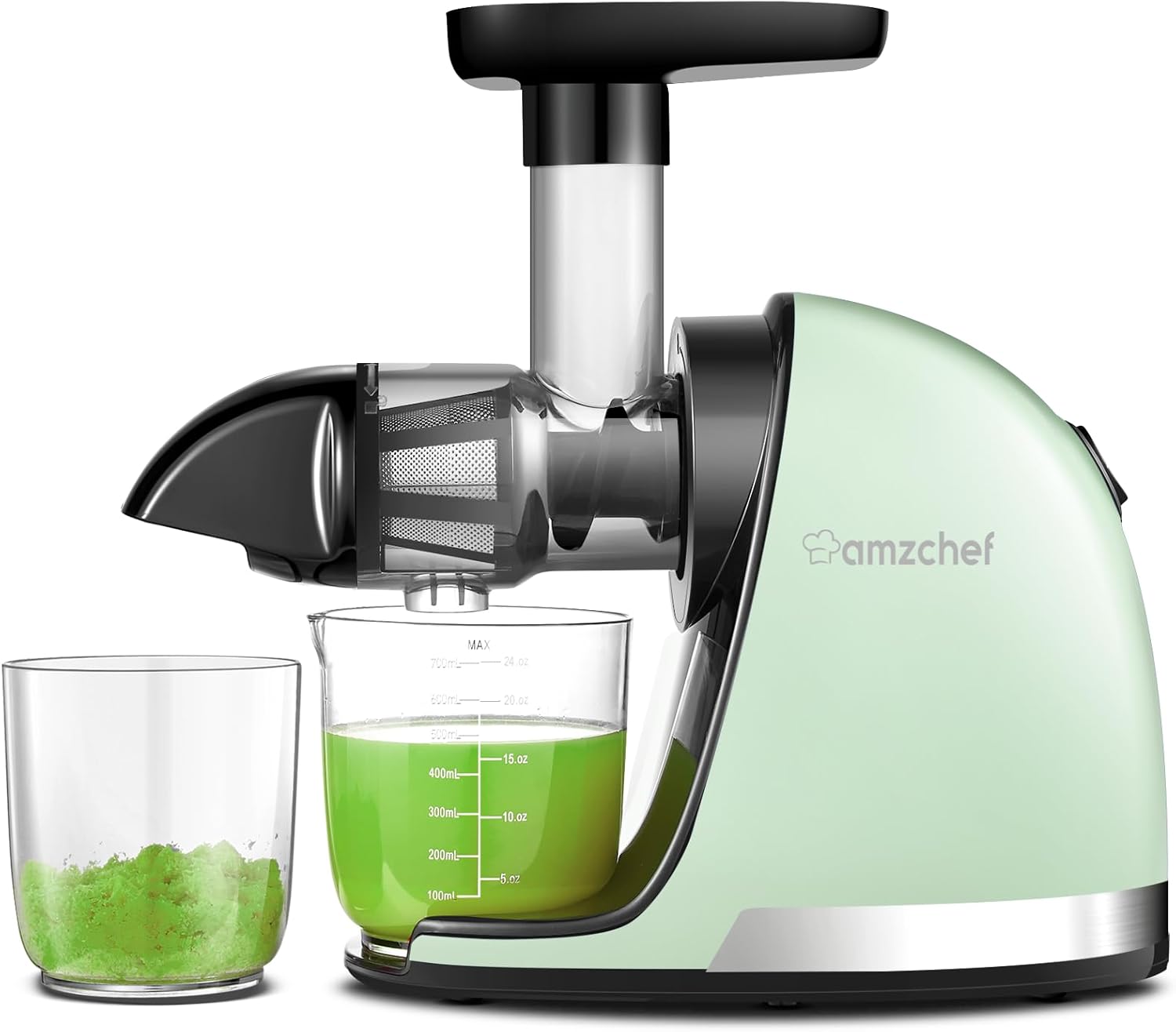 Detalle de AMZCHEF Licuadora Prensado en Frío 🍏 - Zumos Saludables