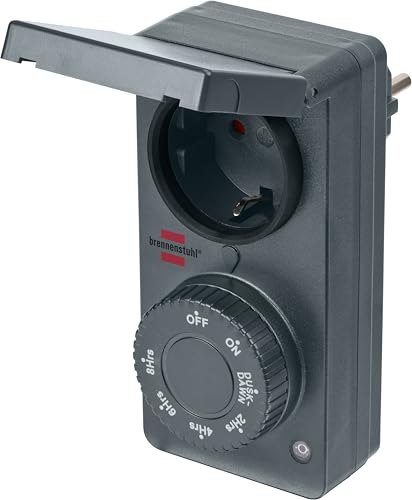Detalle 2 de Brennenstuhl Zeitschaltuhr mit Dämmerungssensor DDT IP44 – 6 Programme, robust für den Außenbereich